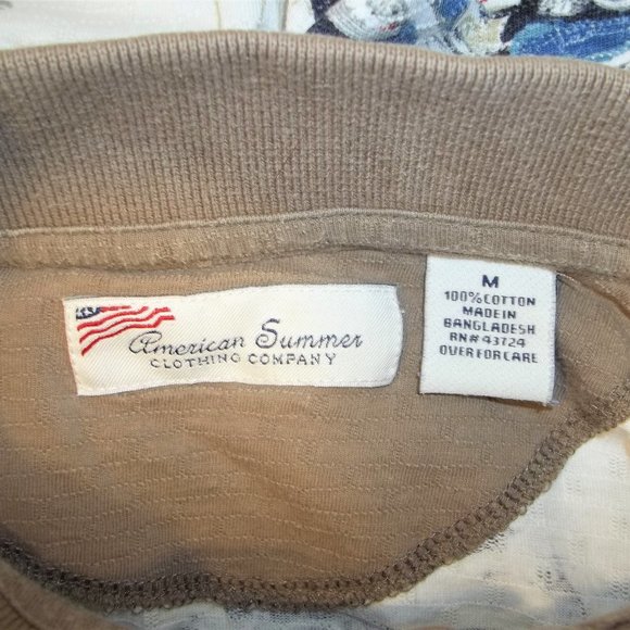 American Summer Clothing Company Mens Polo Shirt Size M Motorcycles Map White - Picture 3 of 4